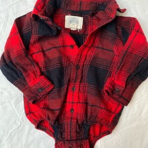 Red and Black Plaid Button Down Shirt